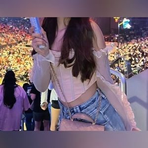 Pink crop top. Sexy top.